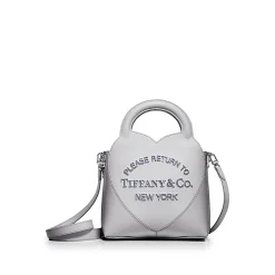 Tiffany & Co. Return to Tiffany® Mini Charm Tote Bag in Gray Leather | ^Women Bags|Women's Accessories