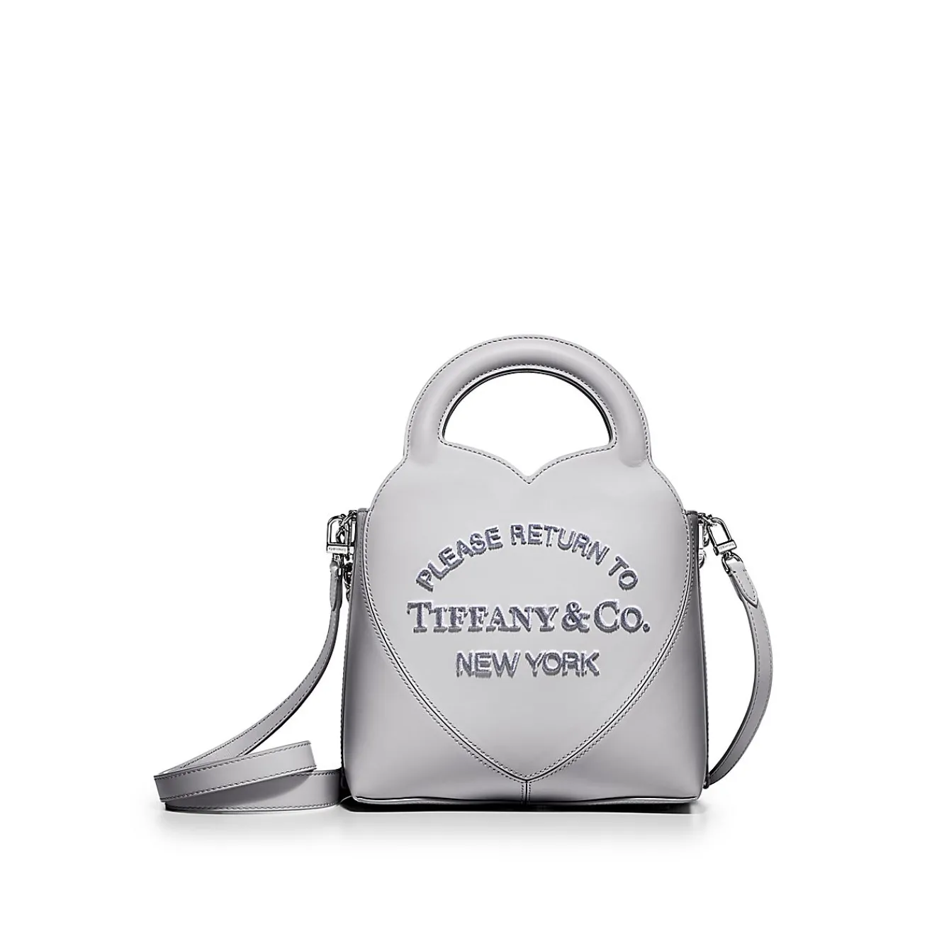 Tiffany & Co. Return to Tiffany® Mini Charm Tote Bag in Gray Leather | ^Women Bags|Women's Accessories