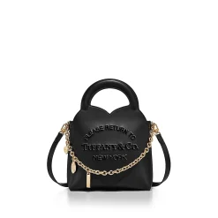 Tiffany & Co. Return to Tiffany® Mini Charm Tote Bag in Black Leather | ^Women Bags|Women's Accessories