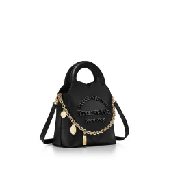 Tiffany & Co. Return to Tiffany® Mini Charm Tote Bag in Black Leather | ^Women Bags|Women's Accessories