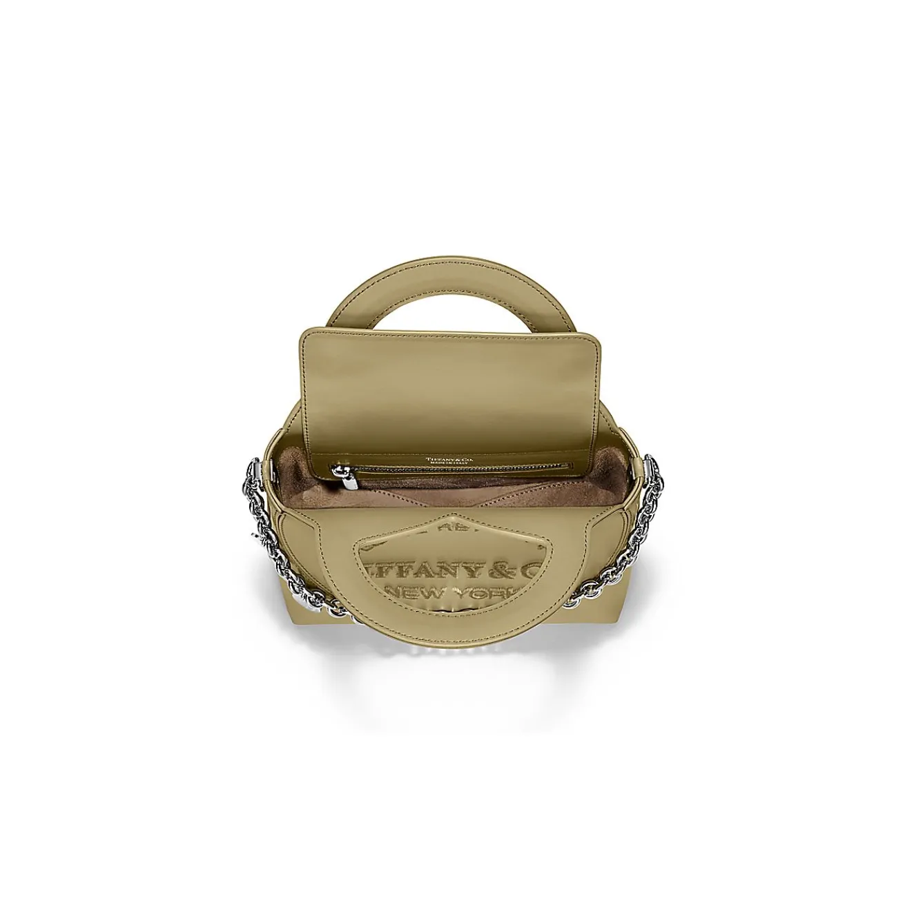 Tiffany & Co. Return to Tiffany® Mini Charm Tote Bag in Khaki Leather | ^Women Bags|Women's Accessories