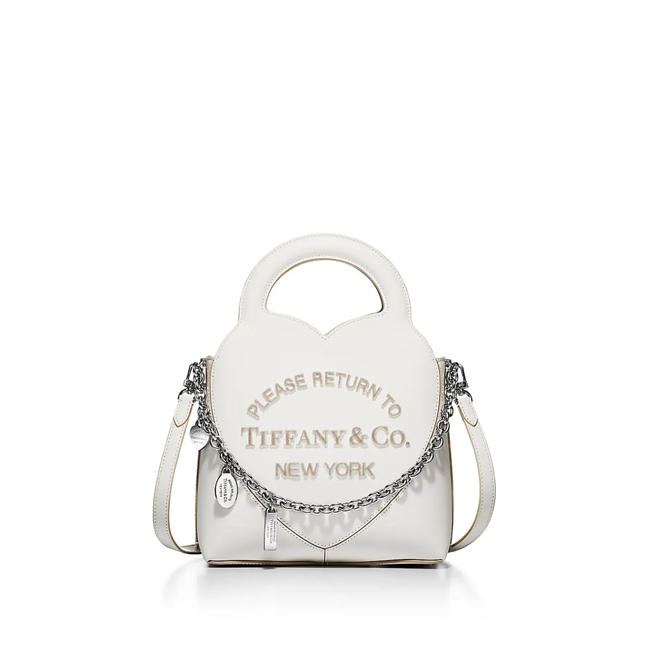 Tiffany & Co. Return to Tiffany® Mini Charm Tote Bag in White Leather | ^Women Bags|Women's Accessories