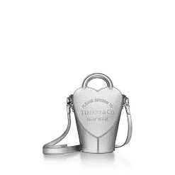 Tiffany & Co. Return to Tiffany® Mini Crossbody Bag in Silver-colored Leather | ^Women Bags|Women's Accessories