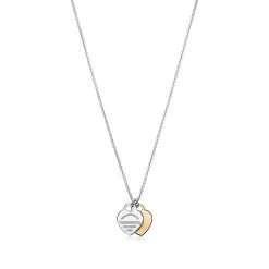 Tiffany & Co. Return to Tiffany™ mini double heart tag pendant in silver and 18k gold. | ^ Necklaces & Pendants|Gifts for Her