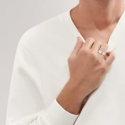 Tiffany & Co. Return to Tiffany® narrow ring in sterling silver with diamonds, 6 mm wide. | ^ Rings|Bold Silver Jewelry