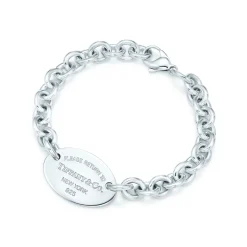 Tiffany & Co. Return to Tiffany® Oval Tag Bracelet in Silver, Medium | ^ Sterling Silver Jewelry