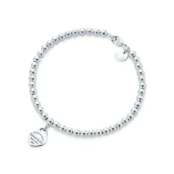 Tiffany & Co. Return to Tiffany® Pink Heart Tag Bead Bracelet in Silver, 4 mm | ^ Bracelets|Gifts for Her
