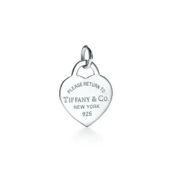 Tiffany & Co. Return to Tiffany® Pink Heart Tag Charm in Silver, Small | ^ Return to Tiffany®