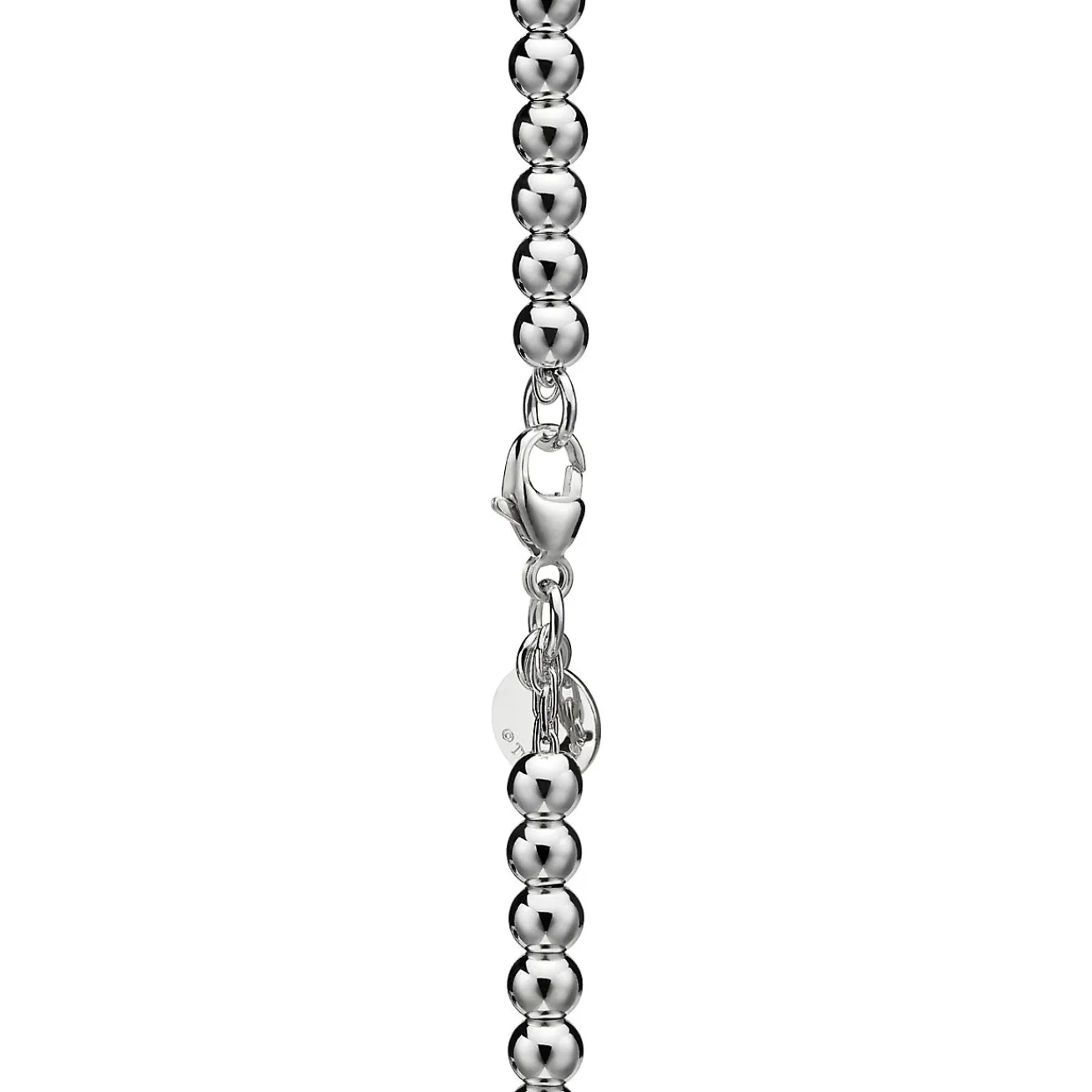 Tiffany & Co. Return to Tiffany® Red Mini Heart Bead Bracelet in Silver with a Diamond, 4 mm | ^ Bracelets|Gifts for Her