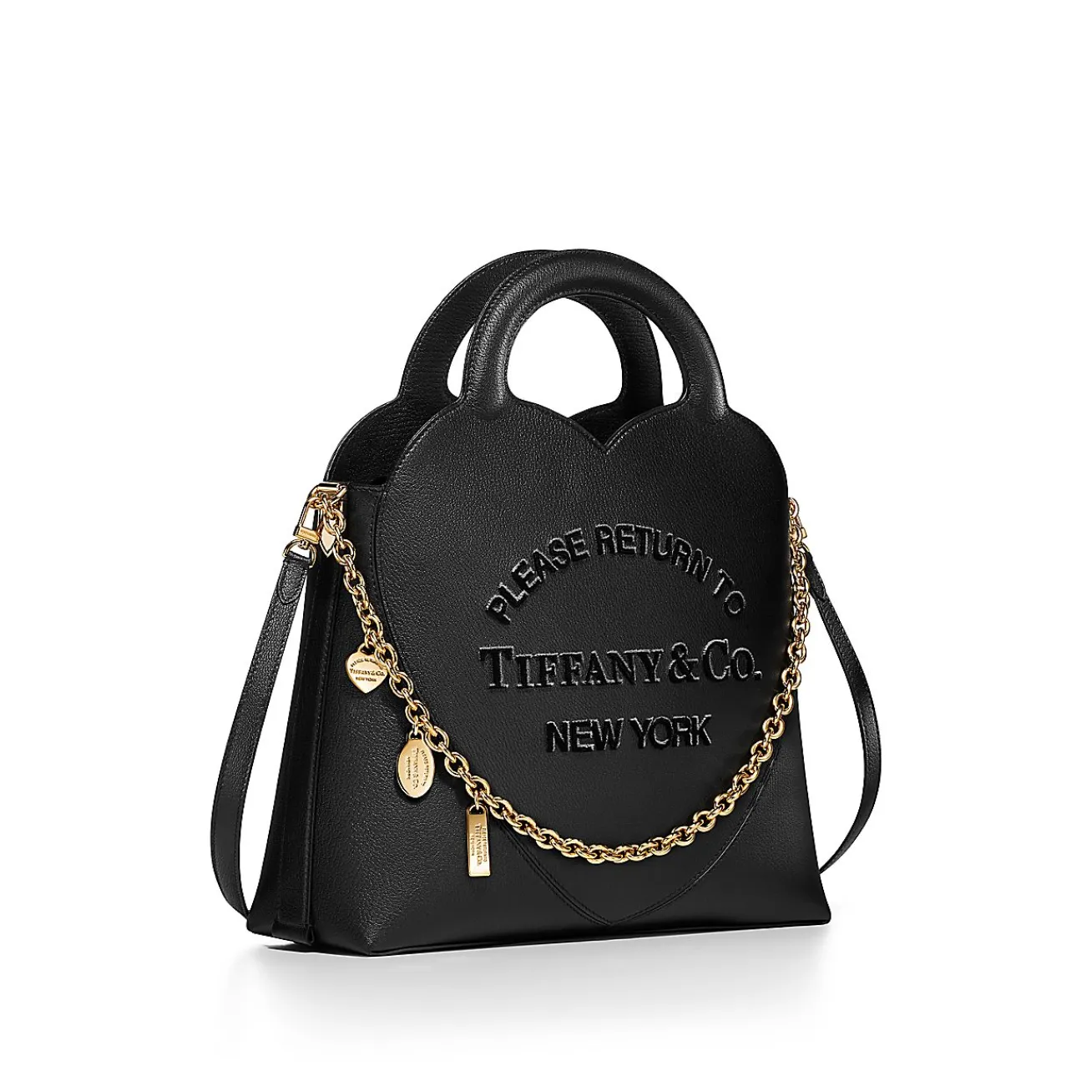 Tiffany & Co. Return to Tiffany® Small Charm Tote Bag in Black Leather | ^Women Bags|Women's Accessories