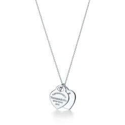 Tiffany & Co. Return to Tiffany® Tiffany Blue® Double Heart Tag Pendant in Silver, Small | ^ Necklaces & Pendants|Sterling Silver Jewelry