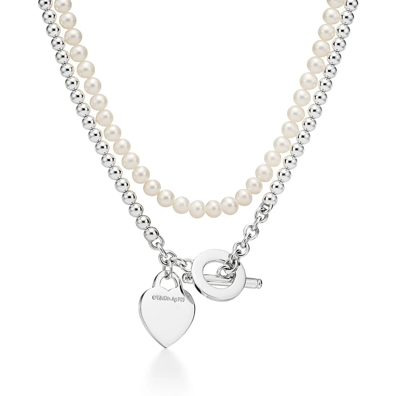Tiffany & Co. Return to Tiffany® Wrap Necklace in Silver with Pearls and a Diamond, Small | ^ Necklaces & Pendants|Gifts for Her