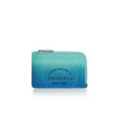 Tiffany & Co. Return to Tiffany® Zip Card Case in Infinity Blue Leather | ^Women Tiffany Blue® Gifts|Small Leather Goods