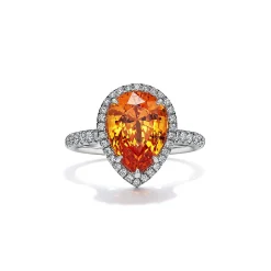 Tiffany & Co. Ring in Platinum with a Spessartine and Diamonds | ^ Rings|Diamond Jewelry