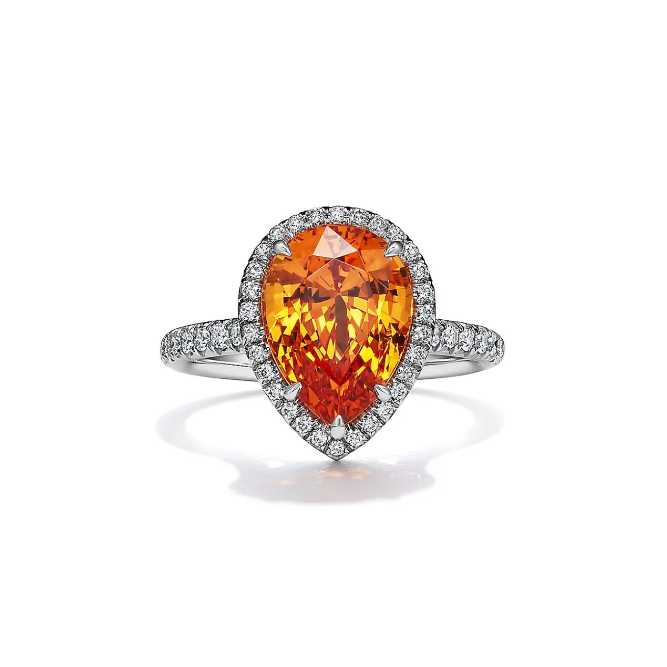 Tiffany & Co. Ring in Platinum with a Spessartine and Diamonds | ^ Rings|Diamond Jewelry