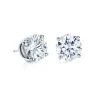 Tiffany & Co. Round brilliant Tiffany diamond earrings in platinum. | ^ Platinum Jewelry