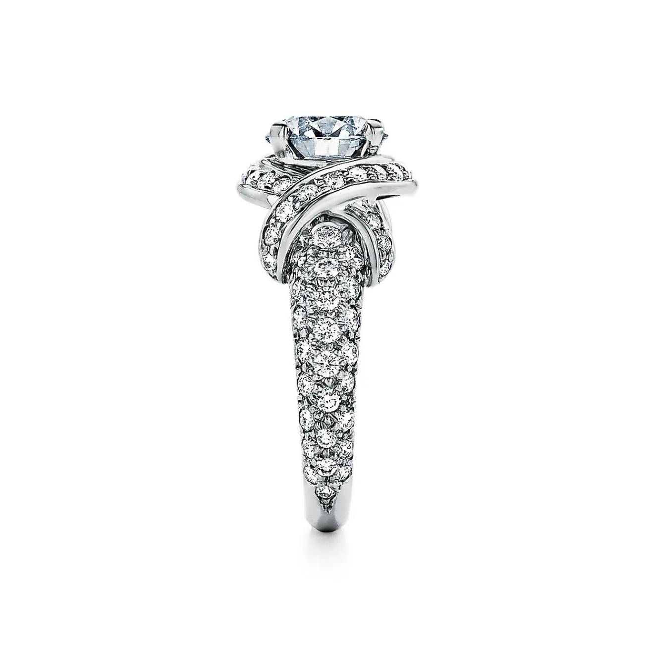 Tiffany & Co. Schlumberger by ™ engagement ring with a diamond platinum band. | ^ Jean Schlumberger by Tiffany|Engagement Rings