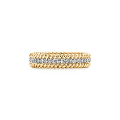 Tiffany & Co. Schlumberger® 18K Gold Two-Row Rope Ring | ^Women Rings|Men's Jewelry