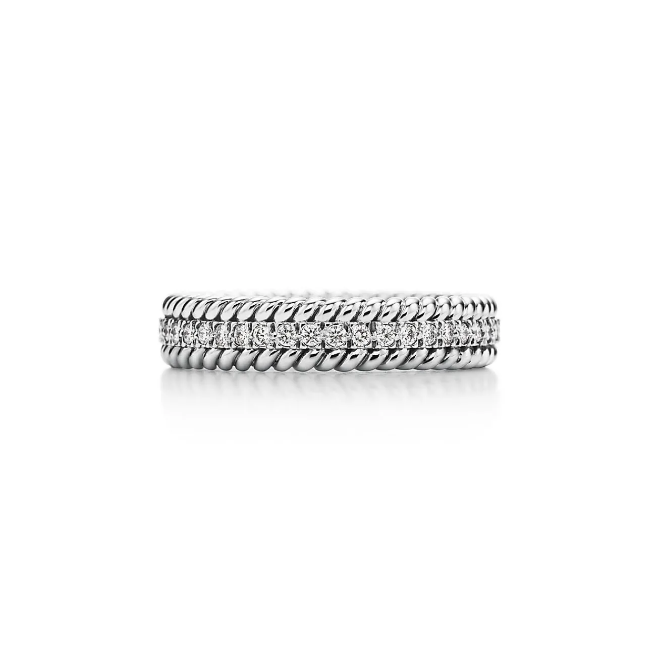 Tiffany & Co. Schlumberger® Platinum Two-Row Rope Ring | ^Women Rings|Men's Jewelry