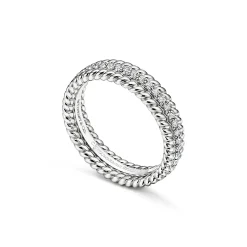 Tiffany & Co. Schlumberger® Platinum Two-Row Rope Ring | ^Women Rings|Men's Jewelry