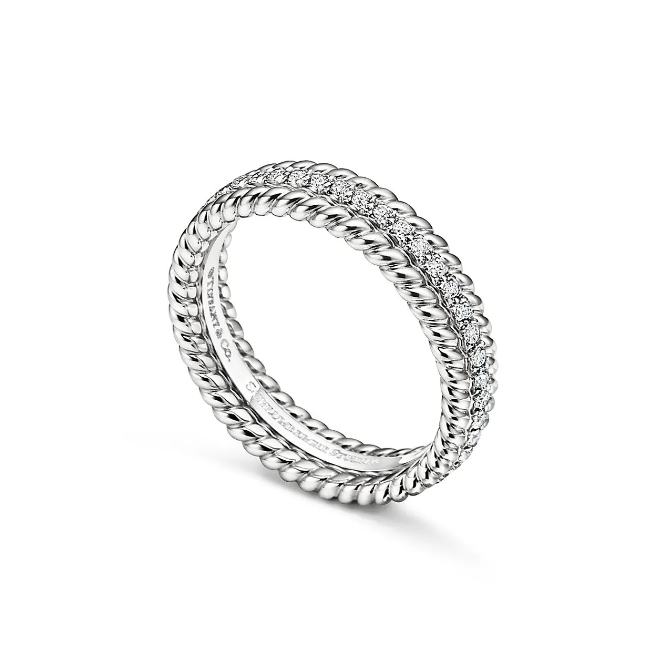 Tiffany & Co. Schlumberger® Platinum Two-Row Rope Ring | ^Women Rings|Men's Jewelry