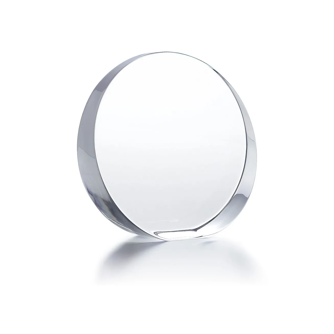 Tiffany & Co. Slant-cut disc award in glass, small. | ^ Business Gifts