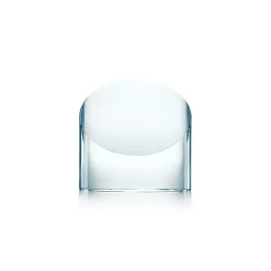 Tiffany & Co. Slant-cut oval award in glass, 4.5" high. | ^ Business Gifts