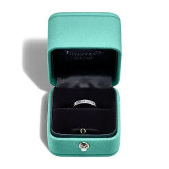 Tiffany & Co. T&CO.® Band Ring in Platinum with a Diamond | ^ Rings|Platinum Jewelry