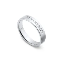 Tiffany & Co. T&CO.® Band Ring in Platinum with a Diamond | ^ Rings|Platinum Jewelry
