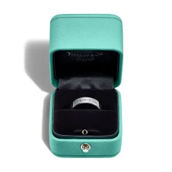 Tiffany & Co. T&CO.® Band Ring in Platinum with a Diamond | ^ Rings|Platinum Jewelry