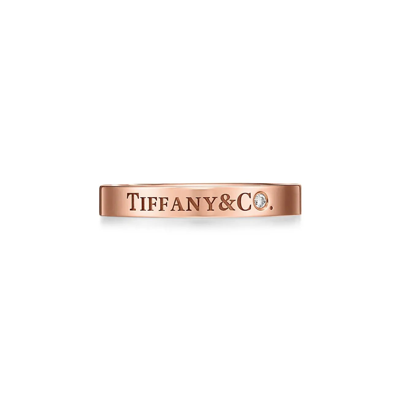 Tiffany & Co. T&CO.® Band Ring in Rose Gold with a Diamond | ^ Rings|Rose Gold Jewelry