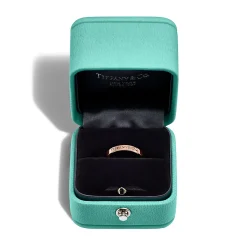 Tiffany & Co. T&CO.® Band Ring in Rose Gold with a Diamond | ^ Rings|Rose Gold Jewelry