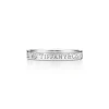 Tiffany & Co. T&CO.® band ring with diamonds in platinum, 3mm wide. | ^Women Rings|Platinum Jewelry
