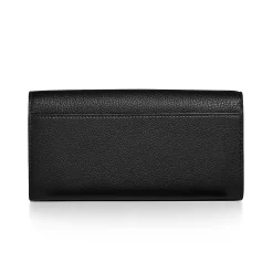 Tiffany & Co. T&CO. Flap Continental Wallet in Black Leather | ^Women Small Leather Goods|Women's Accessories