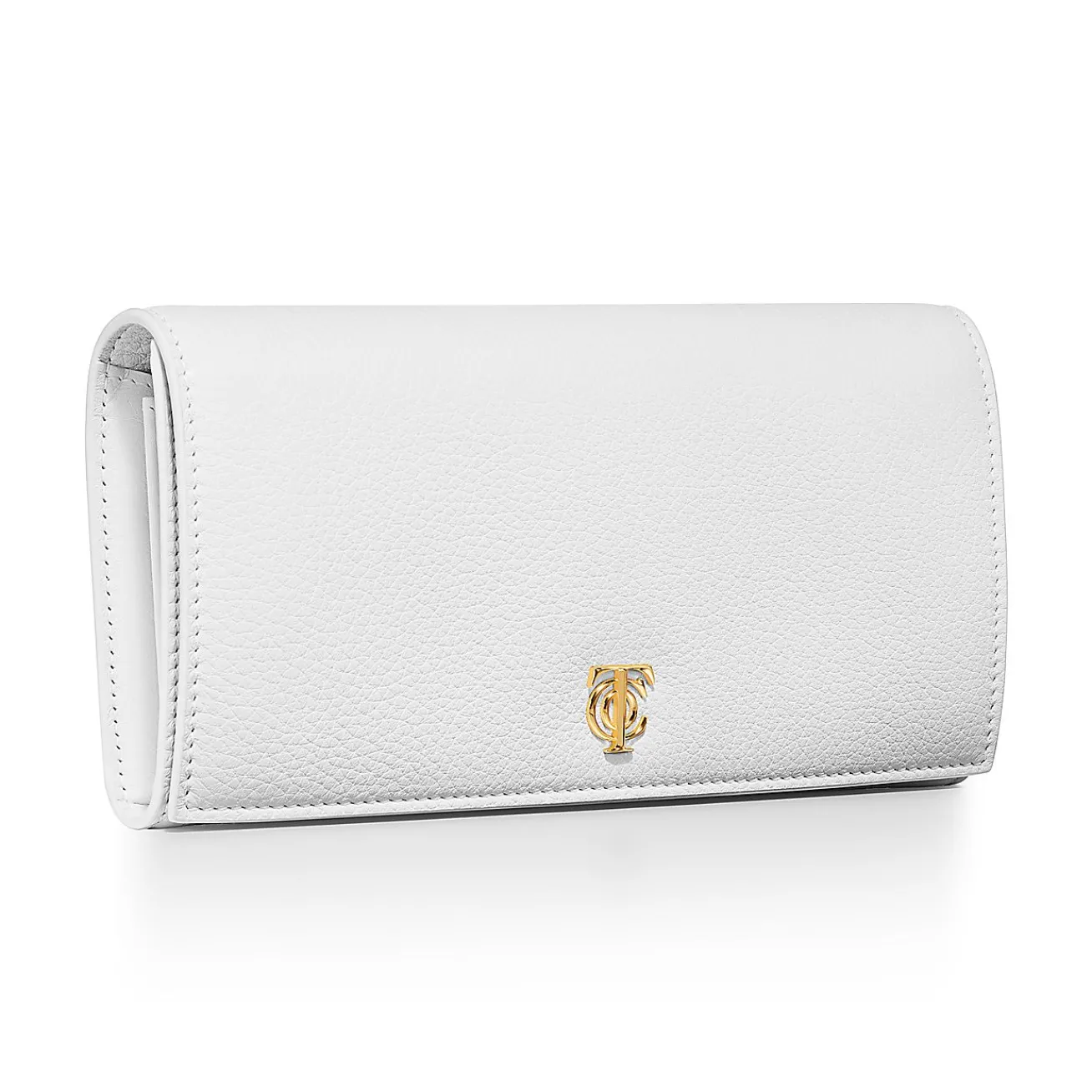 Tiffany & Co. T&CO. Flap Continental Wallet in White Leather | ^Women Small Leather Goods|Women's Accessories