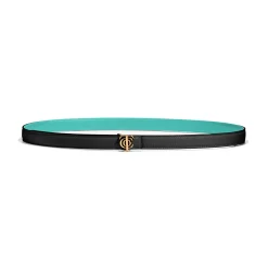 Tiffany & Co. T&CO.® Reversible Belt Strap in Tiffany Blue® and Black Leather, 20 mm Wide | ^Women Belts|Women's Accessories