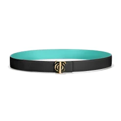 Tiffany & Co. T&CO.® Reversible Belt Strap in Tiffany Blue® and Black Leather, 35 mm Wide | ^Women Belts|Women's Accessories