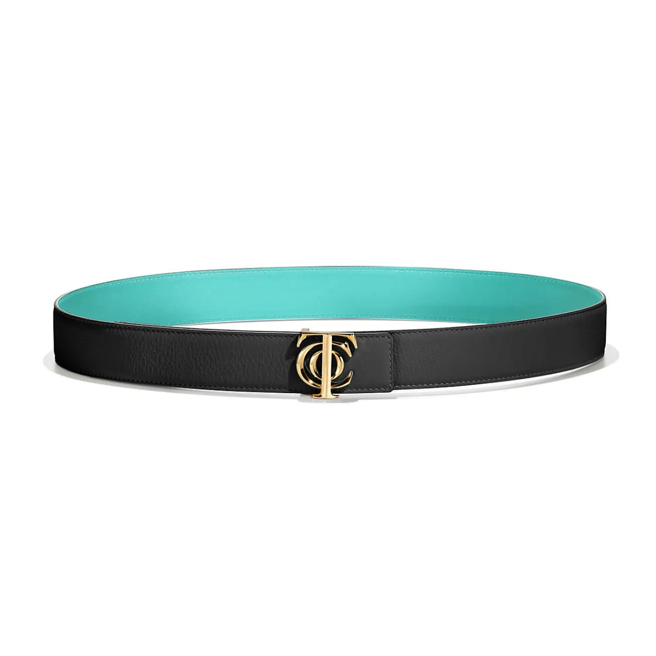 Tiffany & Co. T&CO.® Reversible Belt Strap in Tiffany Blue® and Black Leather, 35 mm Wide | ^Women Belts|Women's Accessories