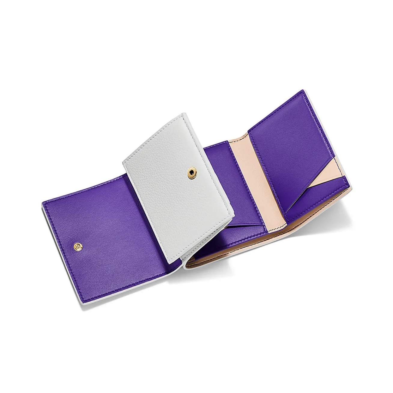 Tiffany & Co. T&CO. Trifold Wallet in White Leather | ^Women Small Leather Goods|Women's Accessories
