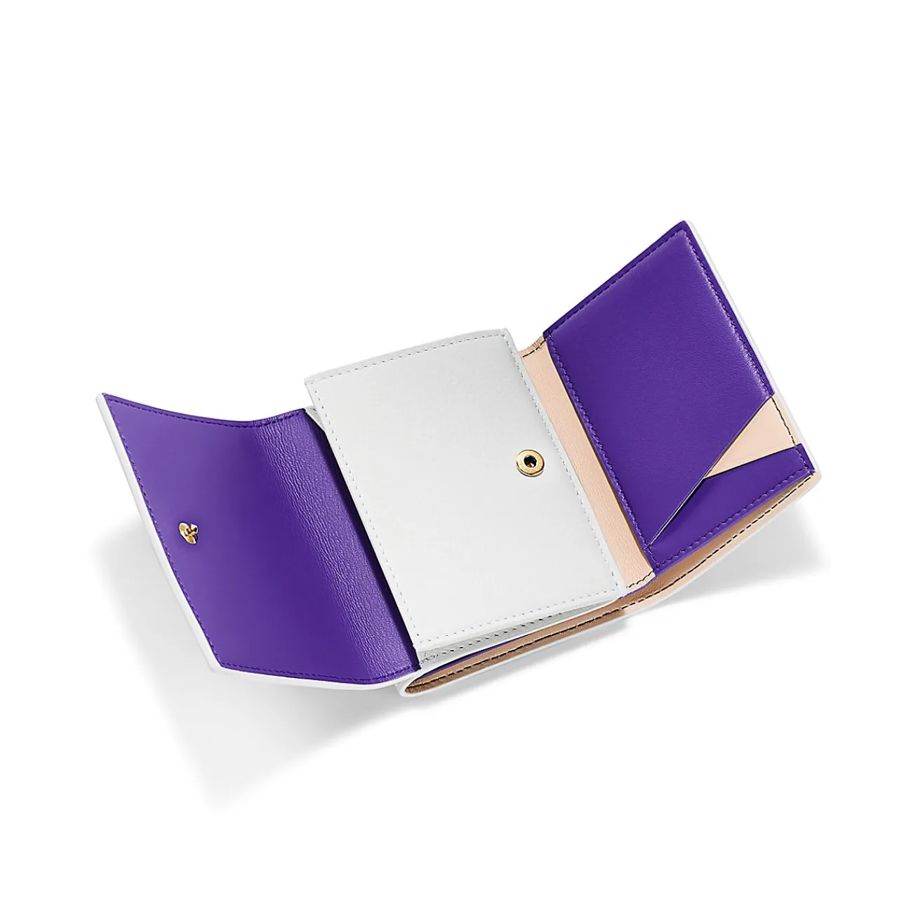 Tiffany & Co. T&CO. Trifold Wallet in White Leather | ^Women Small Leather Goods|Women's Accessories