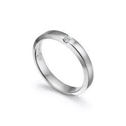 Tiffany & Co. The Charles Tiffany Setting Satin Finish Ring in Platinum with a Diamond, 3 mm | ^Women Rings|Men's Jewelry