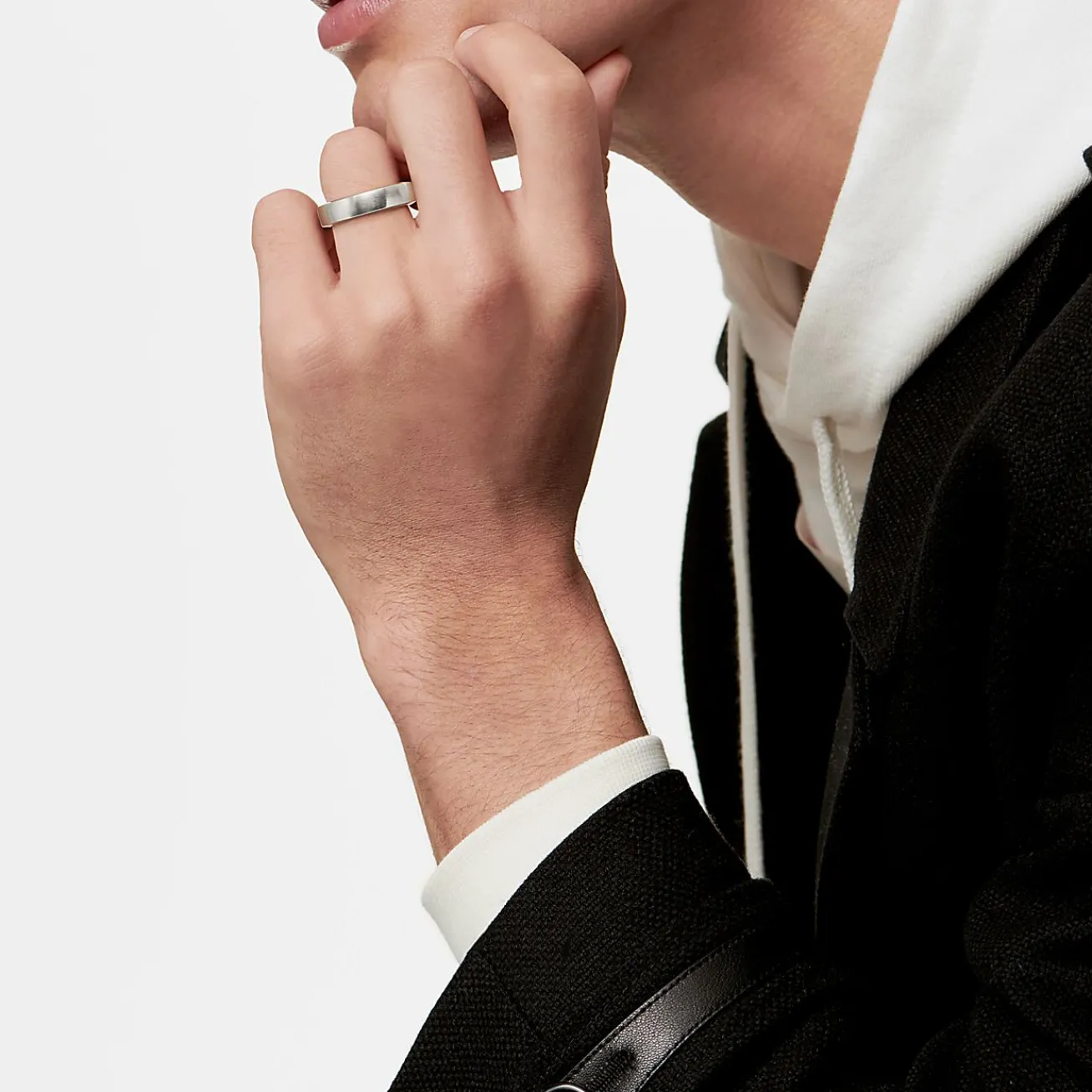 Tiffany & Co. The Charles Tiffany Setting Satin Finish Ring in Platinum, 5 mm Wide | ^ Rings|Men's Jewelry