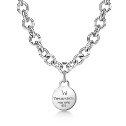 Tiffany & Co. The Return to Tiffany® x Beyoncé Collection Round Tag Necklace in Silver | ^ Necklaces & Pendants|Sterling Silver Jewelry
