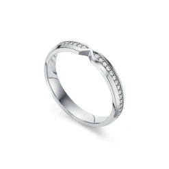 Tiffany & Co. The Tiffany® Setting nesting narrow band ring in platinum with diamonds. | ^Women Rings|Stacking Rings