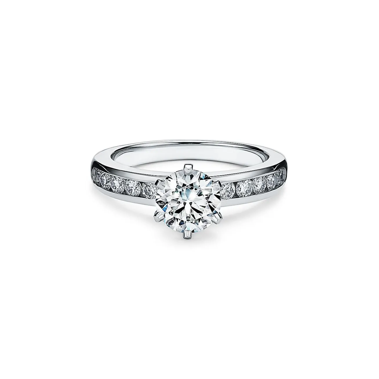 Tiffany & Co. The Tiffany® Setting with a diamond band: world's most iconic engagement ring. | ^ Engagement Rings
