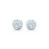 Tiffany & Co. Tiffany 1837® circle earrings in 18k white gold with diamonds. | ^ Earrings|Diamond Jewelry