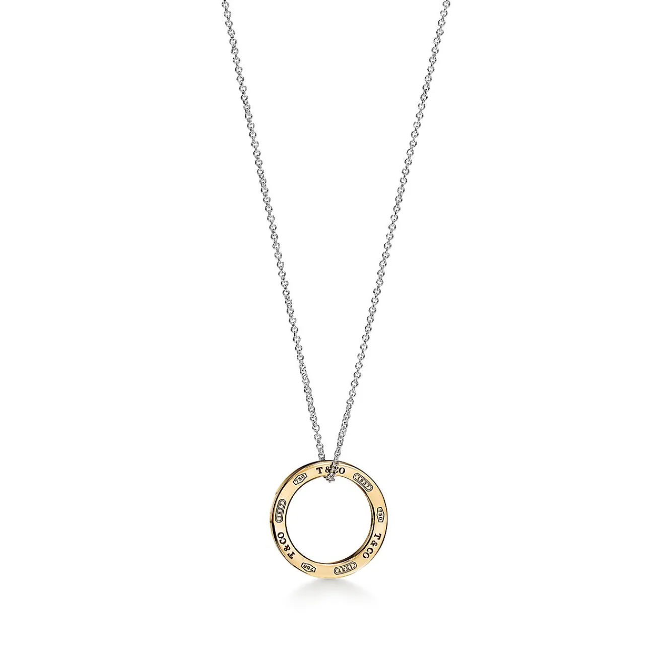 Tiffany & Co. Tiffany 1837® Circle Pendant in Sterling Silver and Yellow Gold | ^ Necklaces & Pendants|New Jewelry