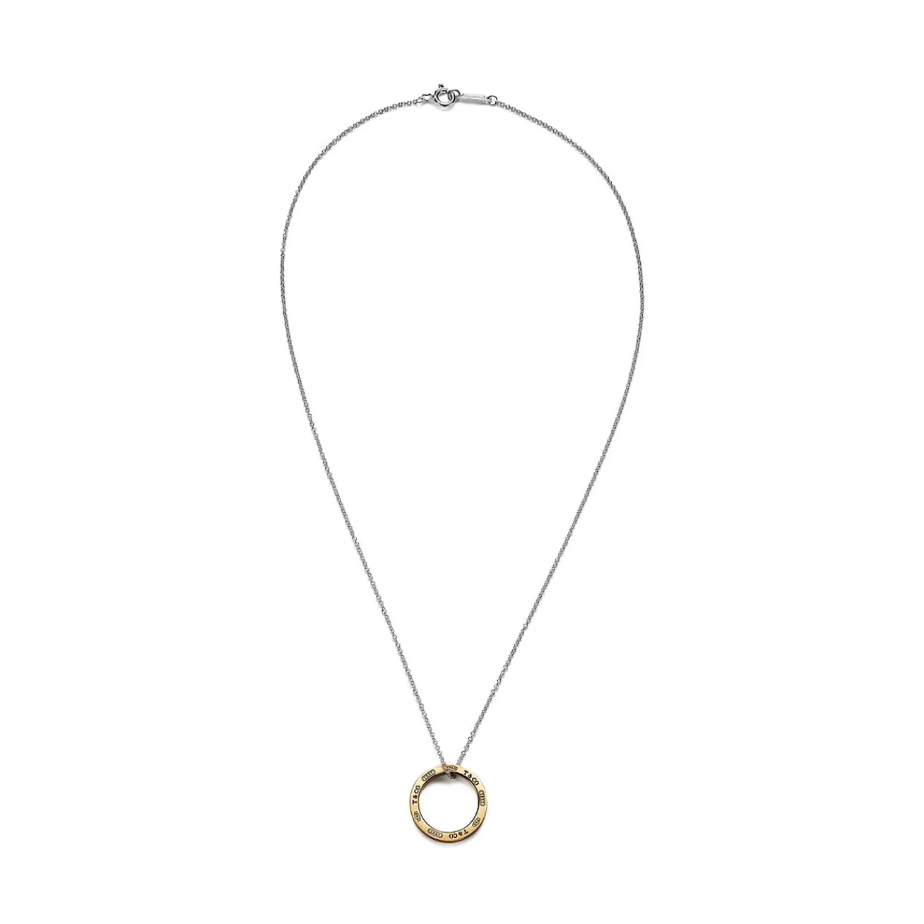 Tiffany & Co. Tiffany 1837® Circle Pendant in Sterling Silver and Yellow Gold | ^ Necklaces & Pendants|New Jewelry