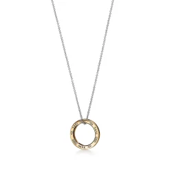 Tiffany & Co. Tiffany 1837® Circle Pendant in Sterling Silver and Yellow Gold | ^ Necklaces & Pendants|New Jewelry