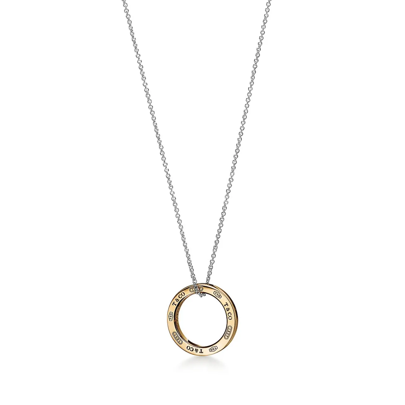 Tiffany & Co. Tiffany 1837® Circle Pendant in Sterling Silver and Yellow Gold | ^ Necklaces & Pendants|New Jewelry
